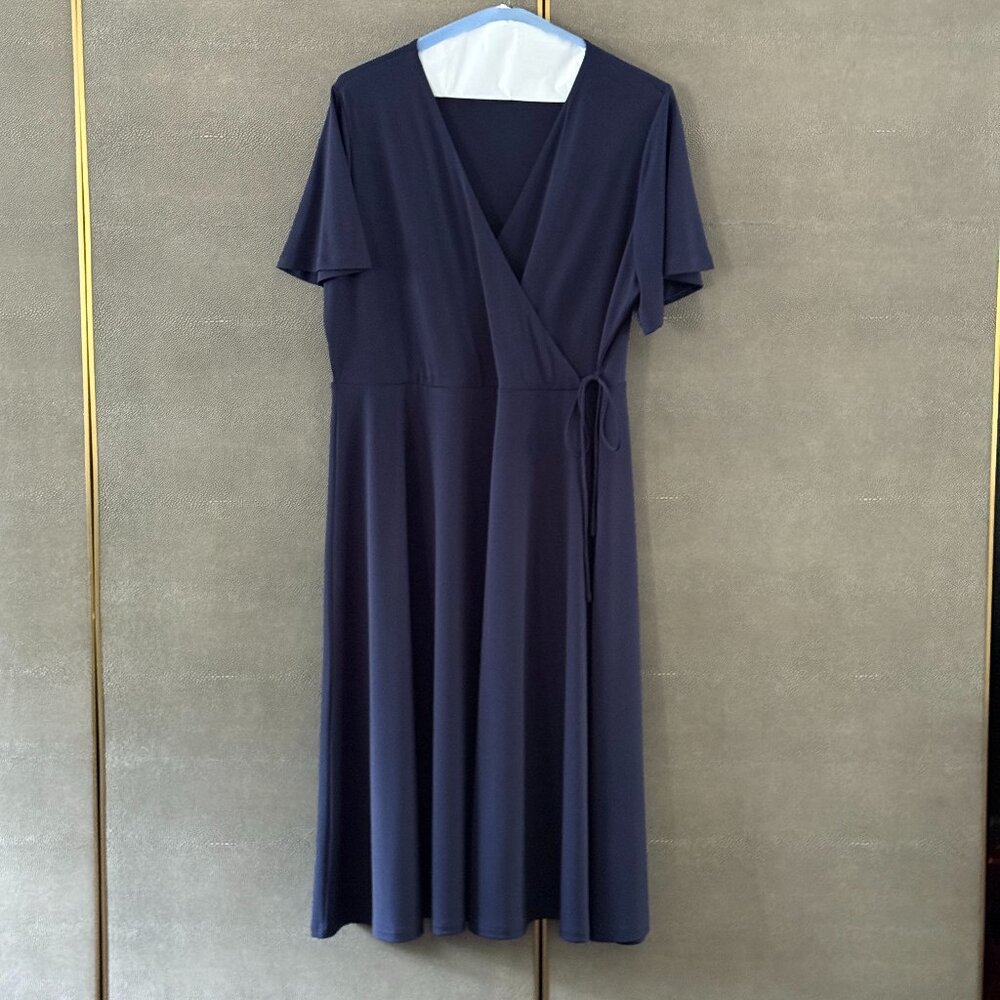 H&M navy wrap dress